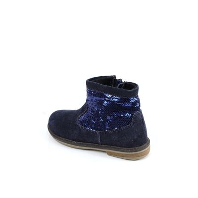 BOOTS ZIPPY ENFANT DAIM BLEU